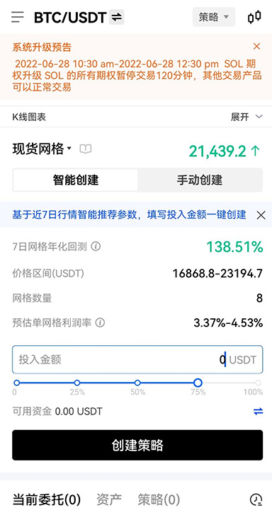 泰达币价格走势页面展示